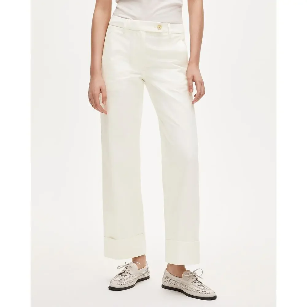 J.Crew Cuffed Preppy Relaxed Chino Pant Ivory Size 2 NWT